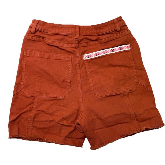 STOIC Venture Shorts Women's Size 10 High Rise Brown Rust Orange Coconut Shell - Picture 2 of 6